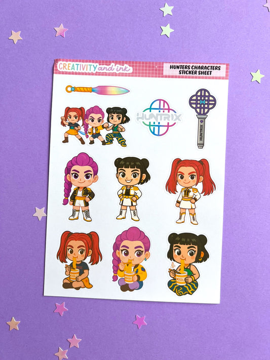 Hunter Characters Sticker Sheet
