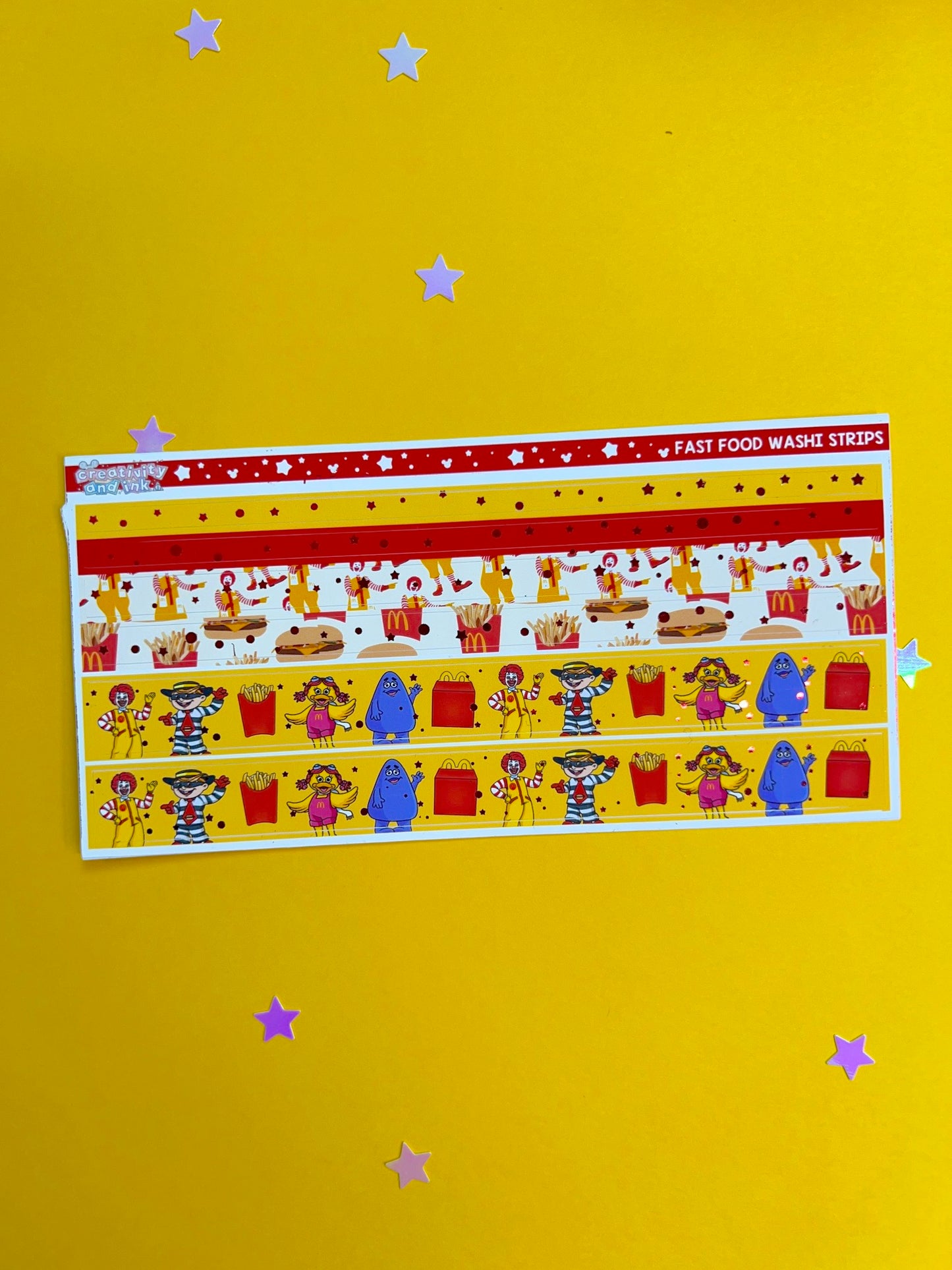 Fast Food / RED FOIL Washi Strips