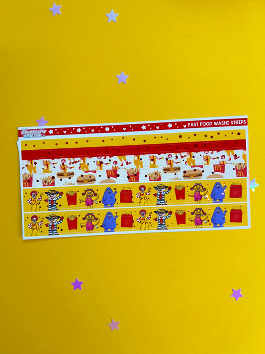 Fast Food / RED FOIL Washi Strips