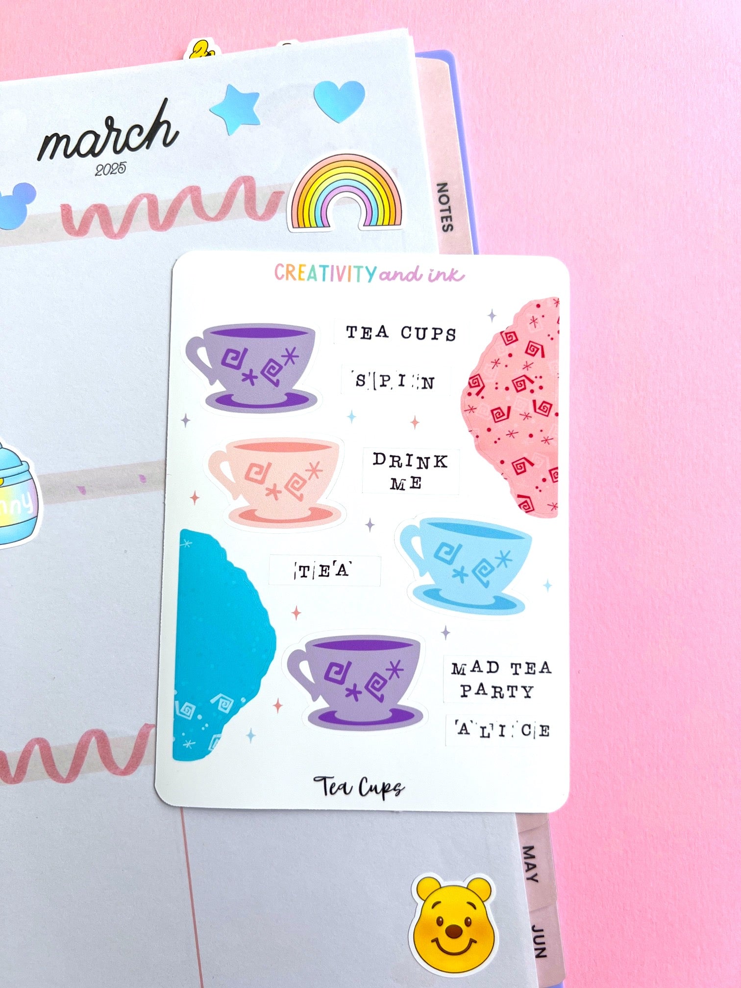 Tea Cups Sticker Sampler – Creativity and Ink
