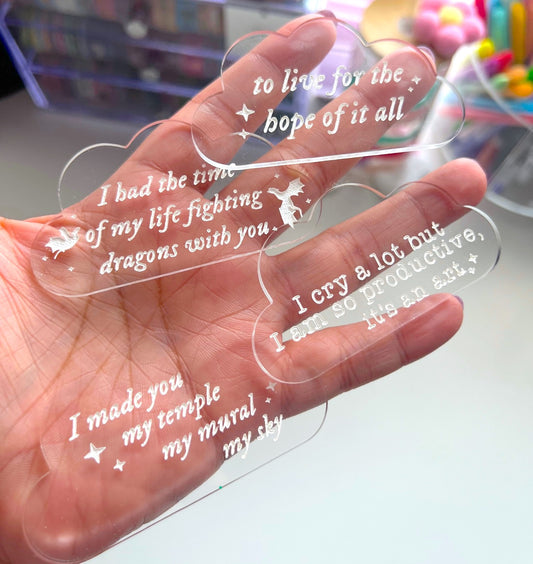 Song Lyrics Acrylic Washi Cutter (CLEAR)