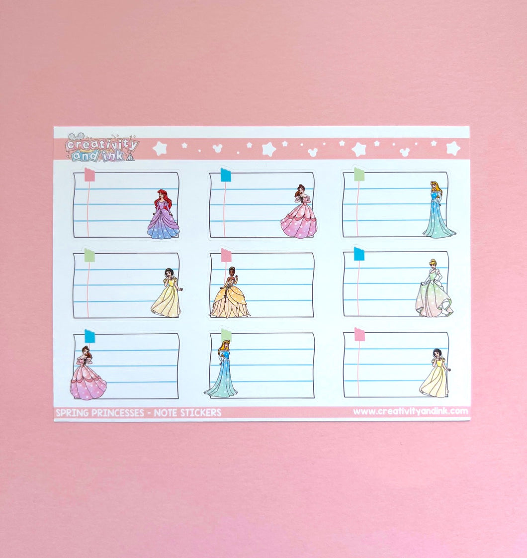 Spring Princesses / Notes Stickers