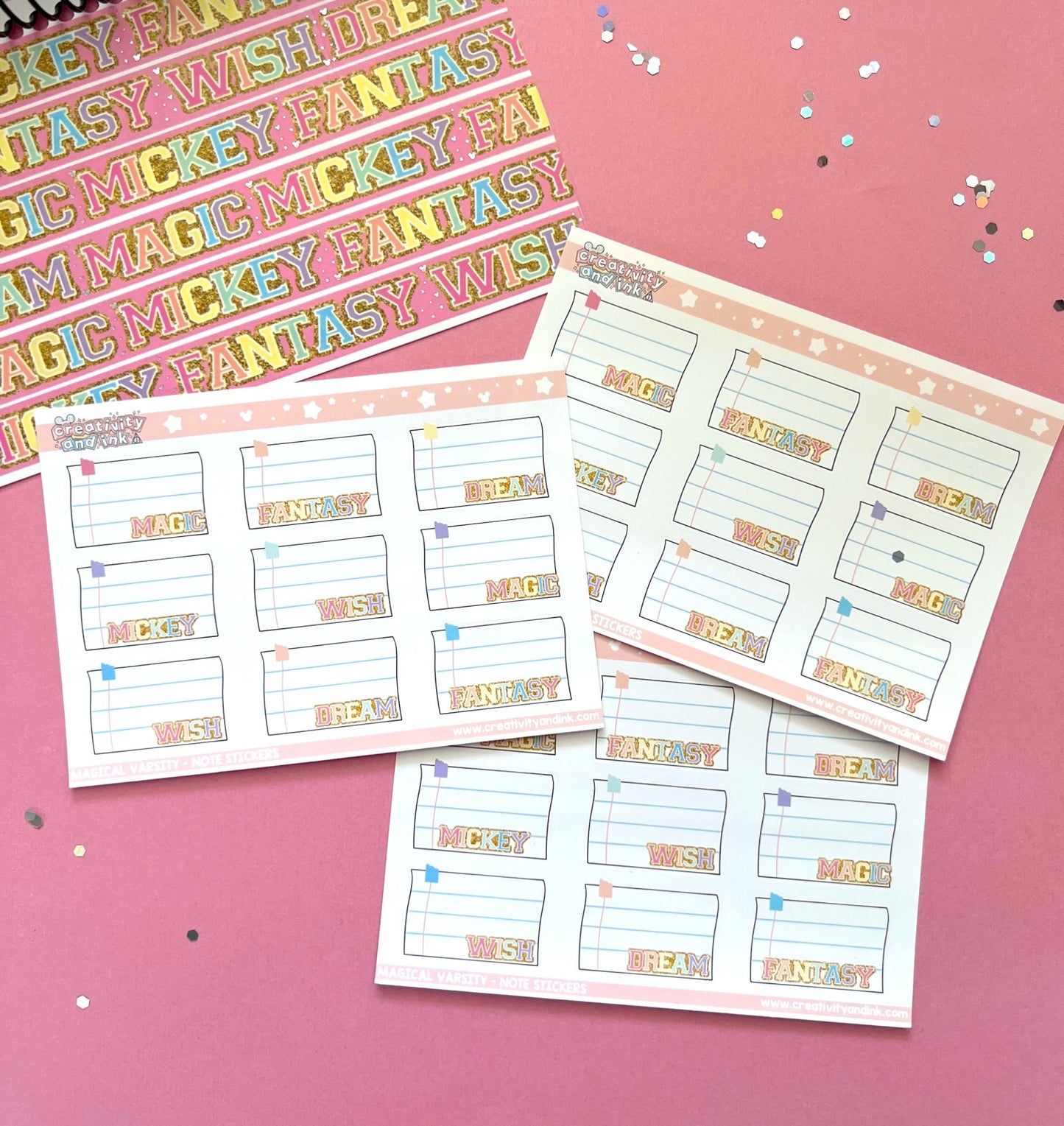 Varsity Magic Words / Notes Stickers