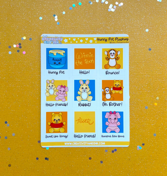 Hunny Pot Plushies Polaroid Stickers
