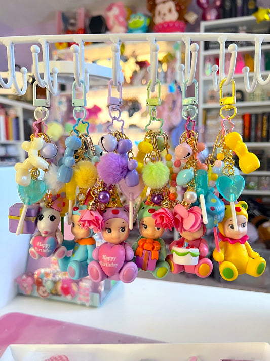 Handmade BIRTHDAY TRINKET Chunky  Bag Charm / Keychain (LIMITED)