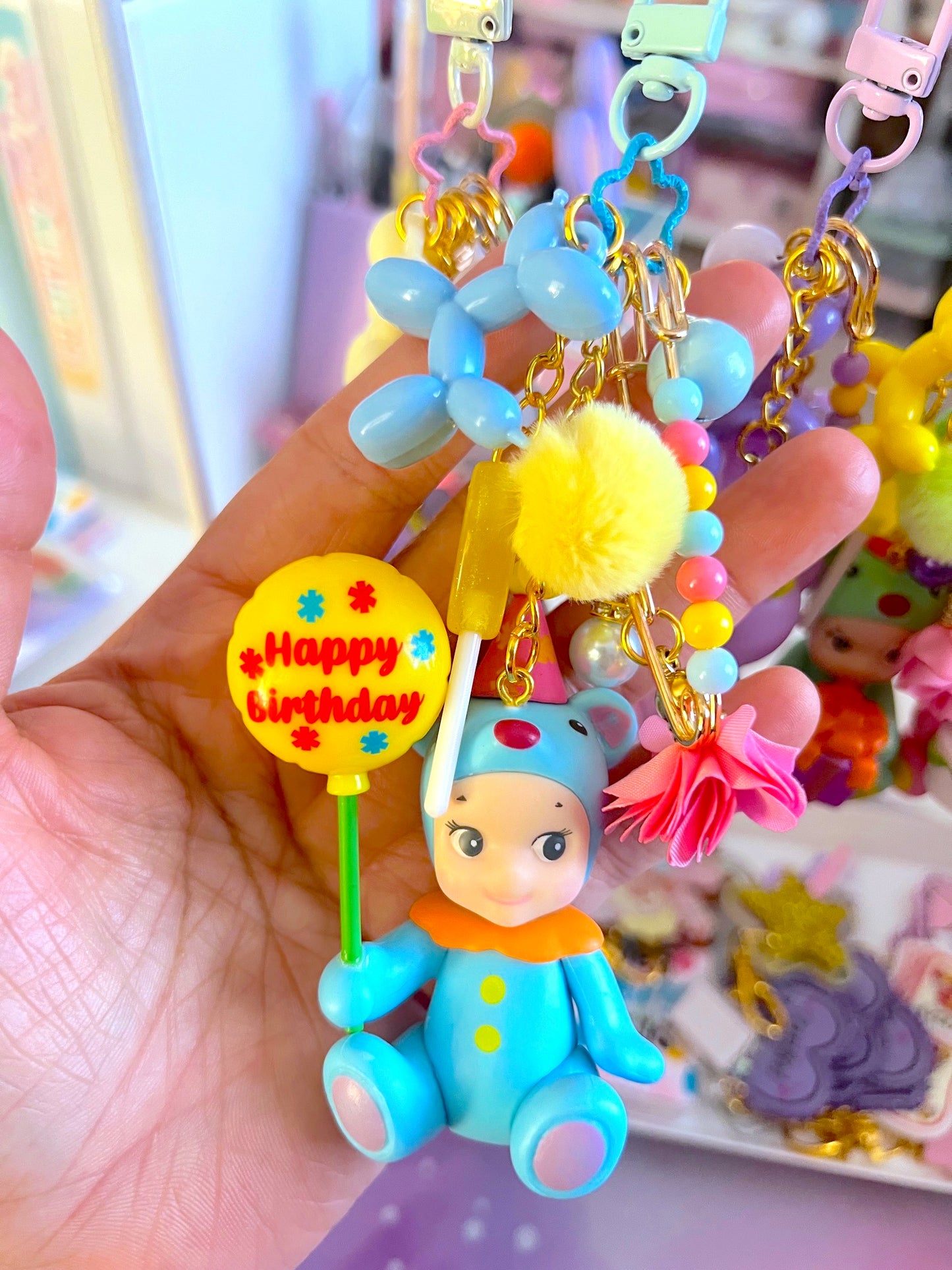 Handmade BIRTHDAY TRINKET Chunky  Bag Charm / Keychain (LIMITED)