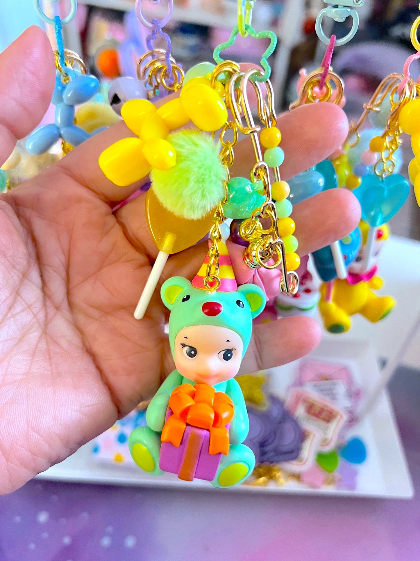 Handmade BIRTHDAY TRINKET Chunky  Bag Charm / Keychain (LIMITED)