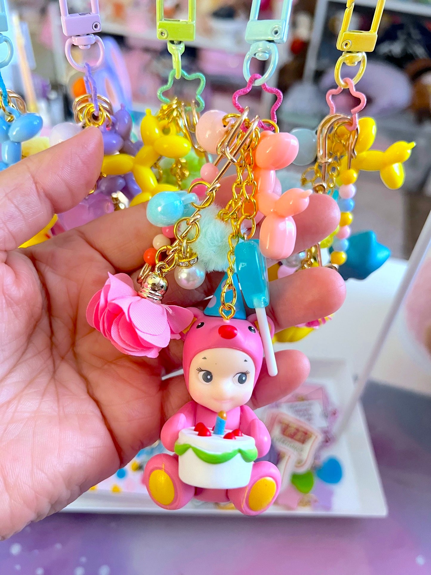 Handmade BIRTHDAY TRINKET Chunky  Bag Charm / Keychain (LIMITED)