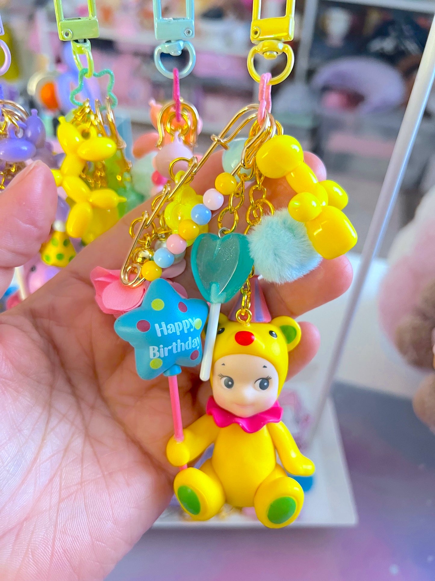 Handmade BIRTHDAY TRINKET Chunky  Bag Charm / Keychain (LIMITED)