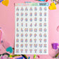 Candle Letters Sticker Sheet