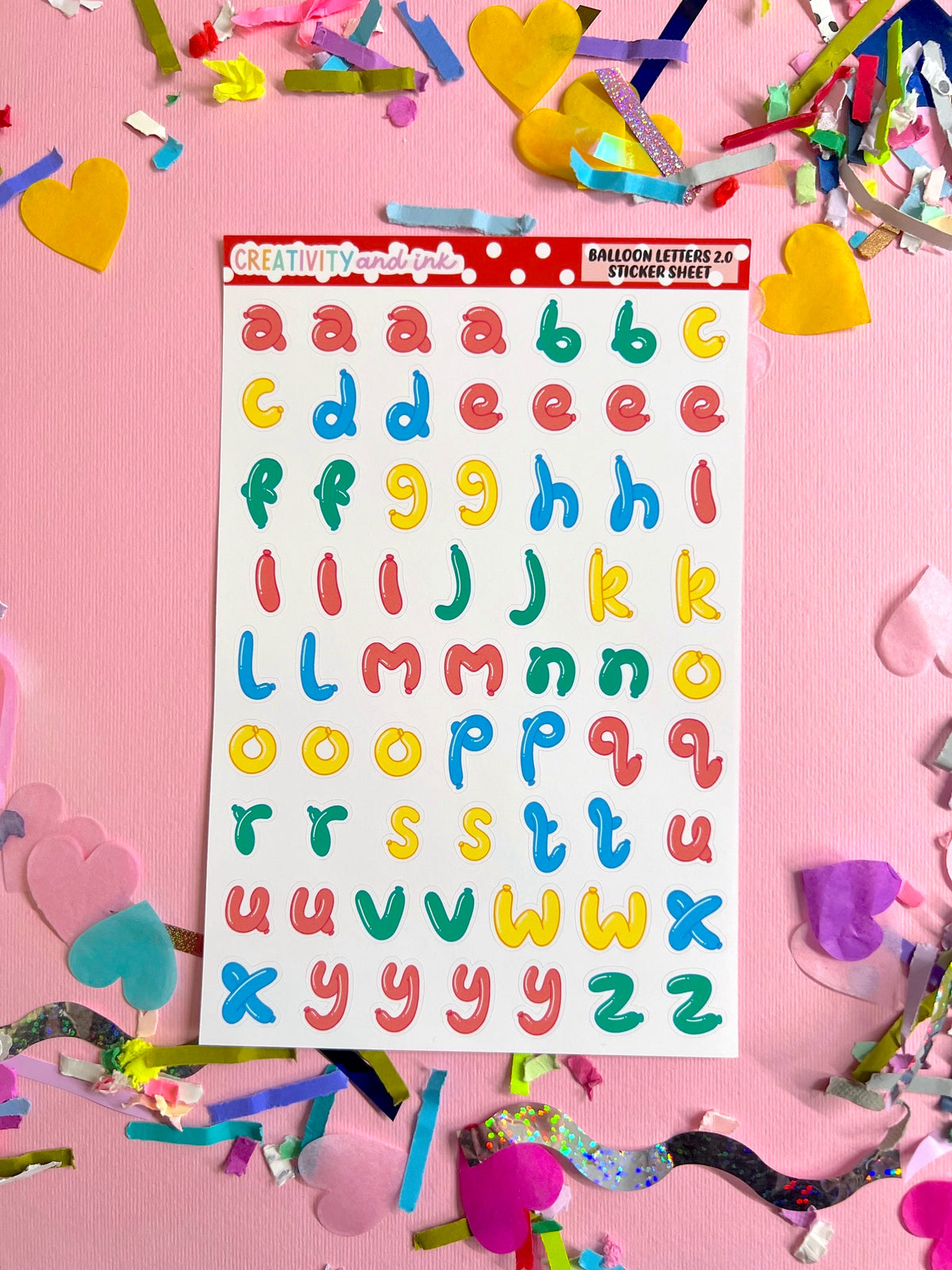 Balloon Letters 2.0 Sticker Sheet – Creativity and Ink