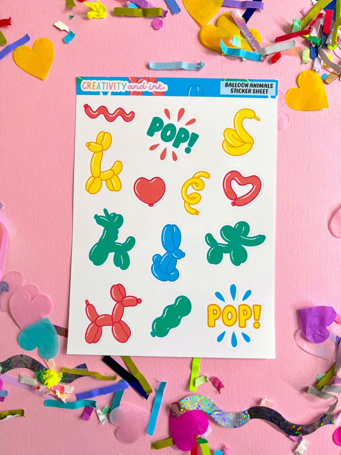 Balloon Animals Sticker Sheet