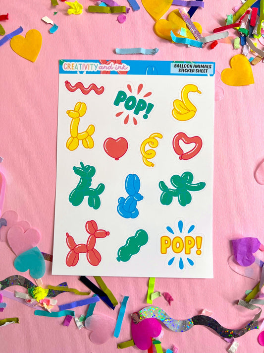 Balloon Animals Sticker Sheet