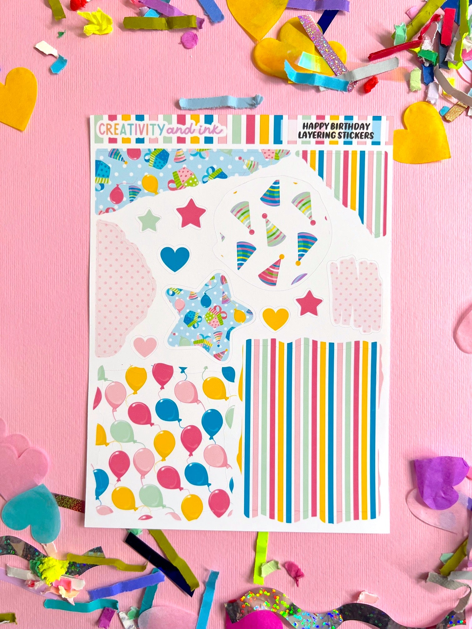 Birthday Layering Sticker Sheet – Creativity and Ink