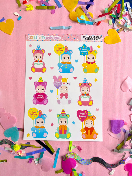 Birthday Trinkets Sticker Sheet