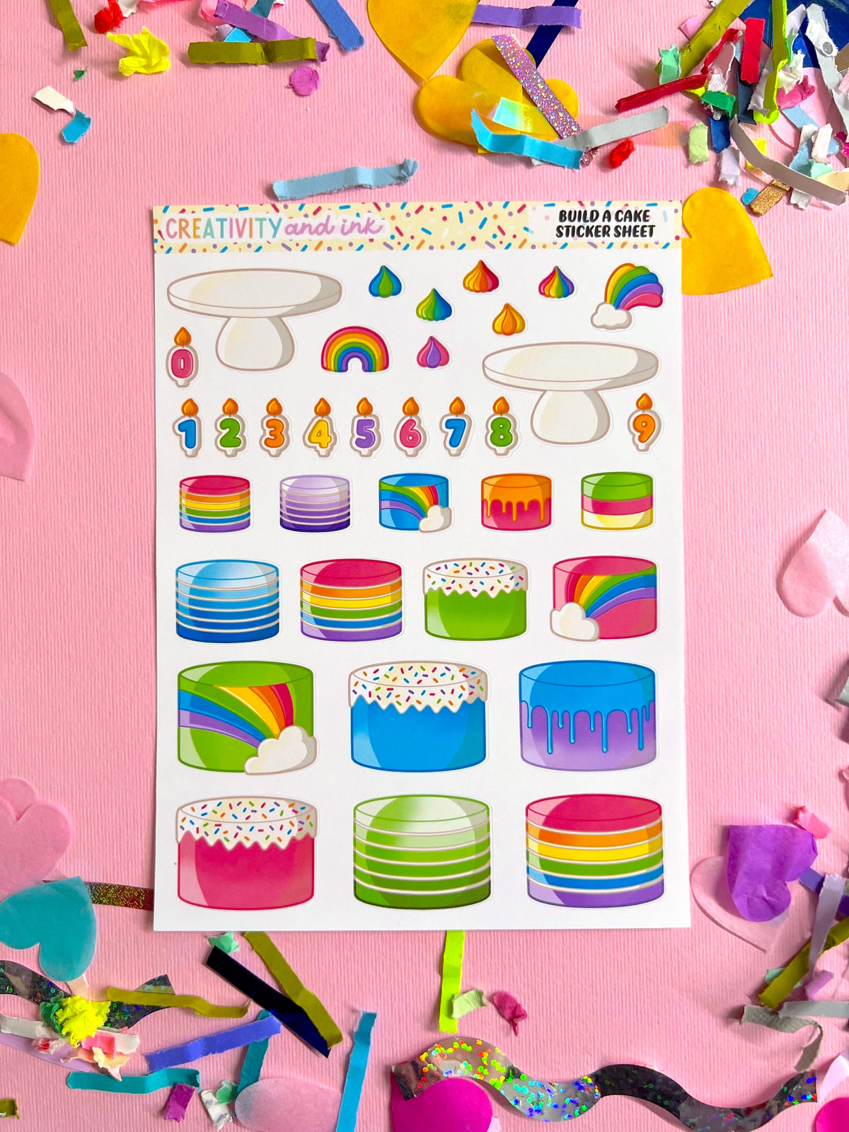 Build a Cake Sticker Sheet – Creativity and Ink