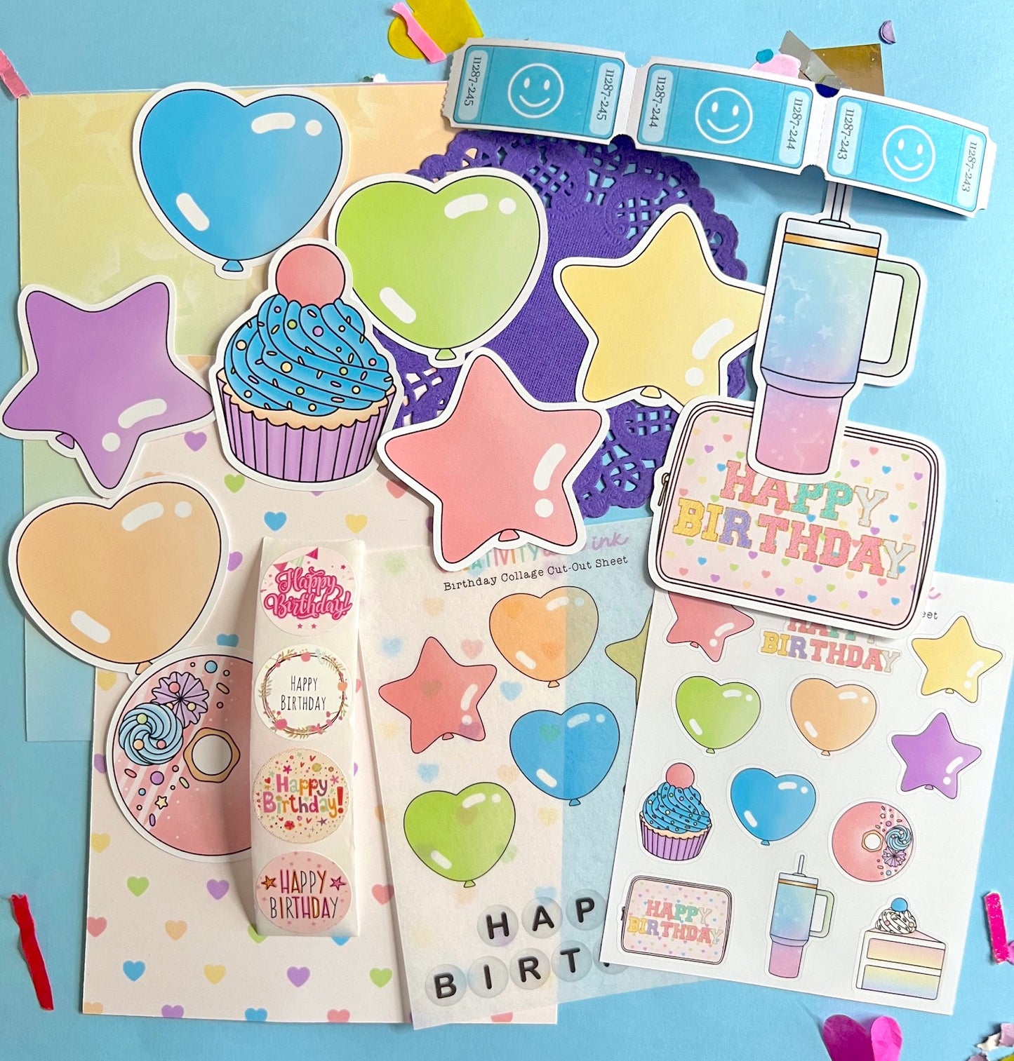 NEW! Birthday / Collage & Sticker Pack