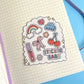 one Sticker with various designs on a notebook page