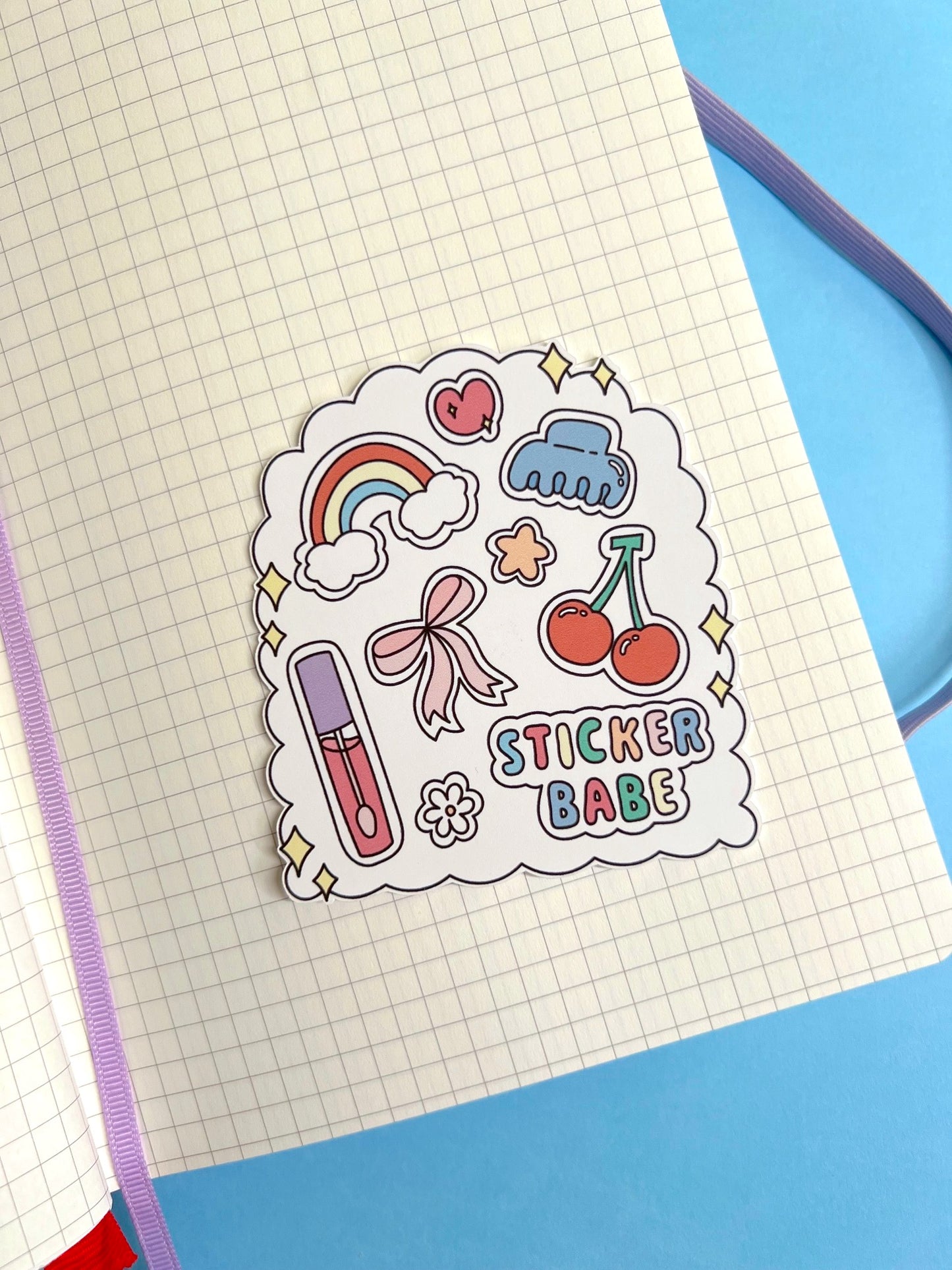 one Sticker with various designs on a notebook page