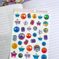 rhinestone stickers on a notebook background