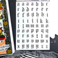 Old English Letters Sticker Sheet