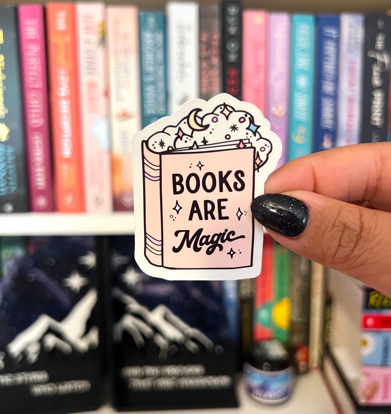 Pini Sticker Books Books are Magic - Pink / Die Cut Sticker – Creativity and Ink