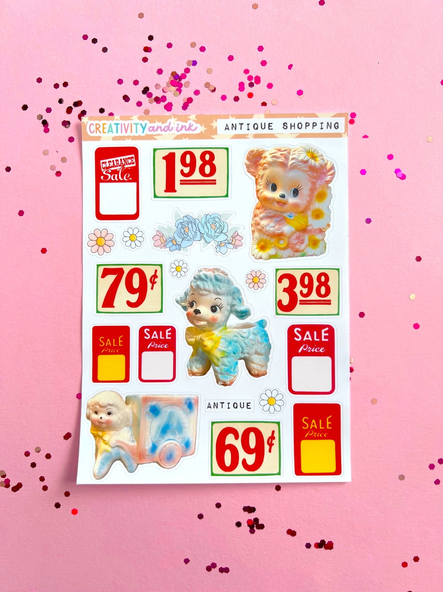Antique Shopping Sticker Sheet