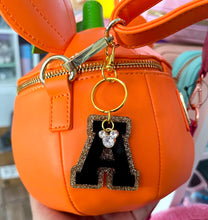 Load image into Gallery viewer, Personal Varsity Letter (Halloween Colors) Acrylic Keychain
