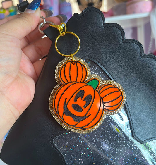 Halloween Pumpkin Keychain / Bag Charm