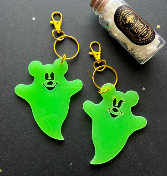 FLAT (Glow in the Dark) Magical Ghosts Keychain / Bag Charm