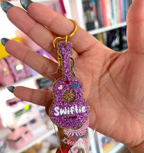 Load image into Gallery viewer, Purple Guitar Acrylic Keychain
