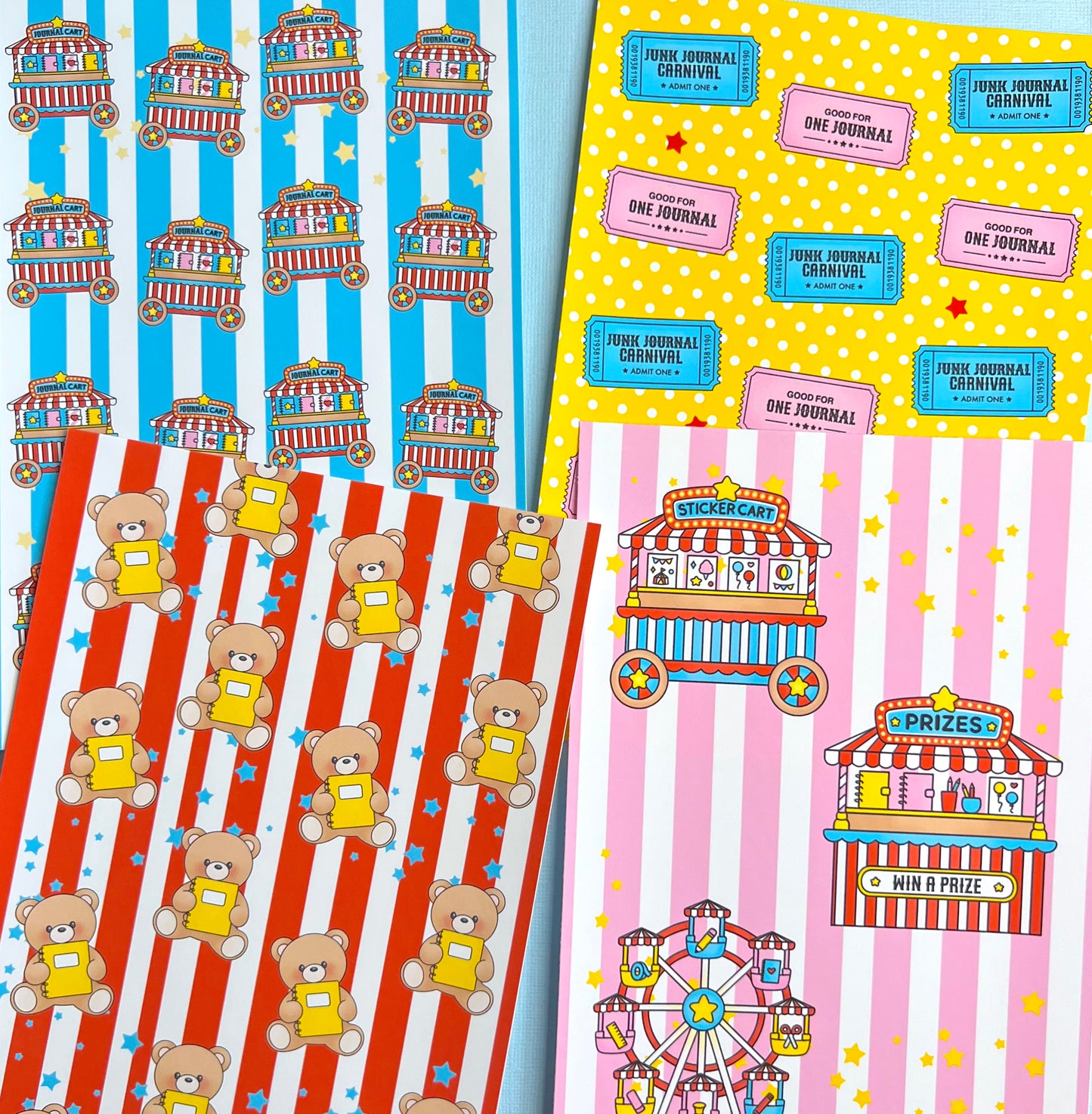 Junk Carnival / FULL PAGE Sticker Paper Pack
