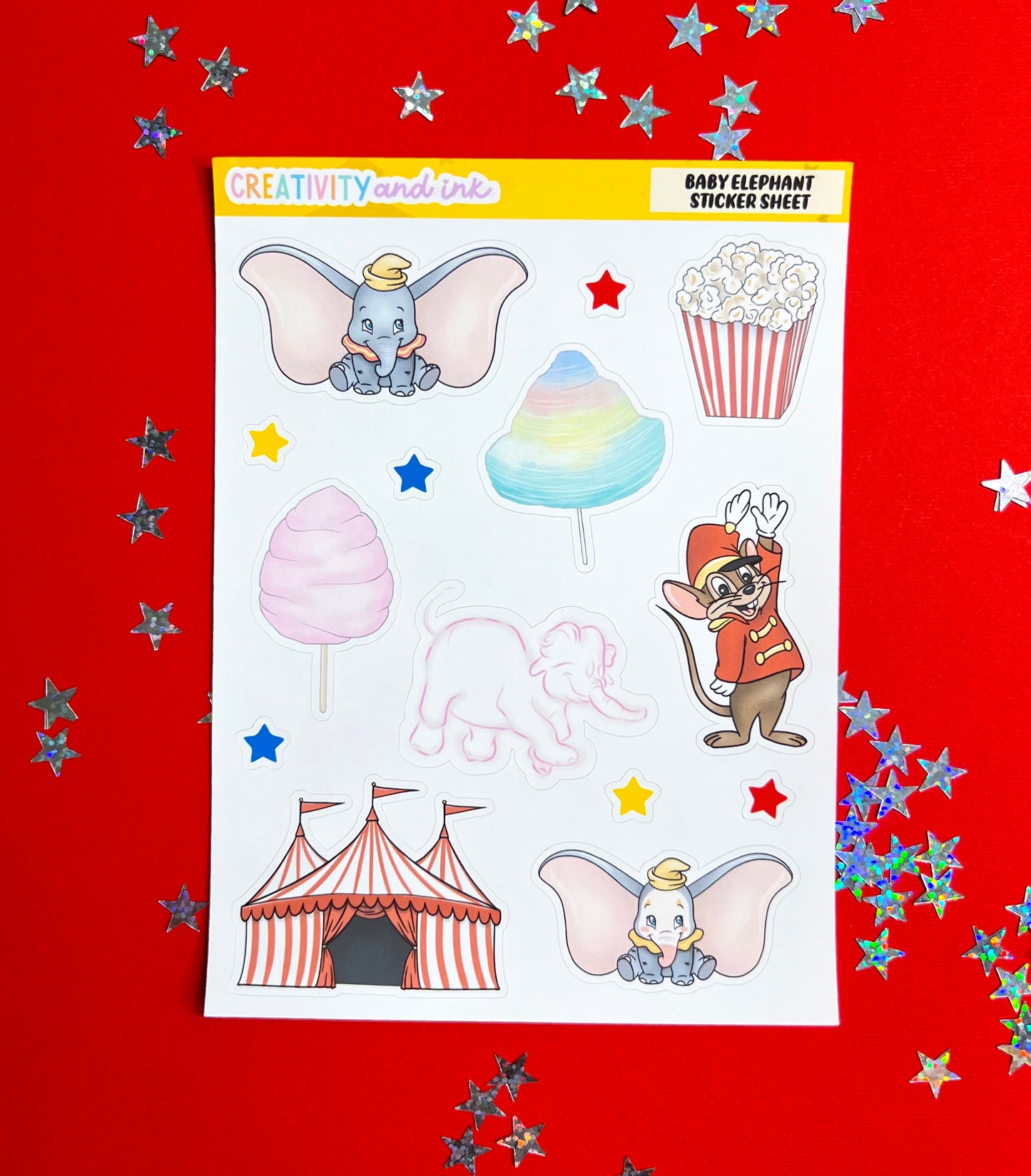 Baby Elephant / Sticker Sheet