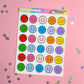 Rainbow Happy Faces / Sticker Sheet