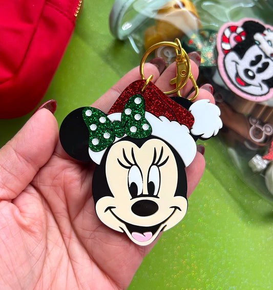 Santa Mouse (Girl) Keychain / Bag Charm