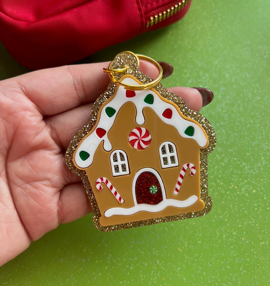 Gingerbread House Keychain / Bag Charm