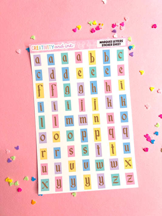 Marquee Letters Sticker Sheet