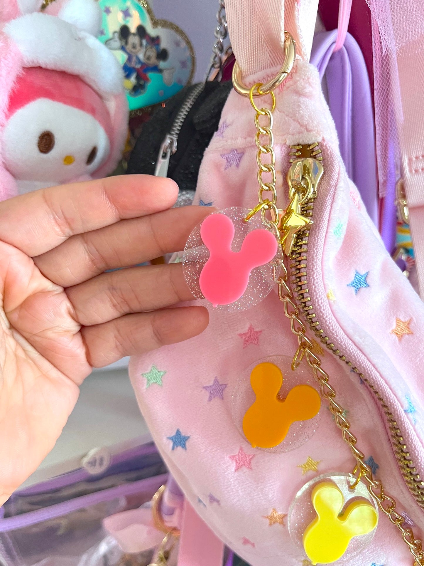 Pastel Balloons Large Acrylic Bag Chain
