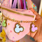 Mouse Head (GOLD GLITTER) Large Acrylic Bag Chain