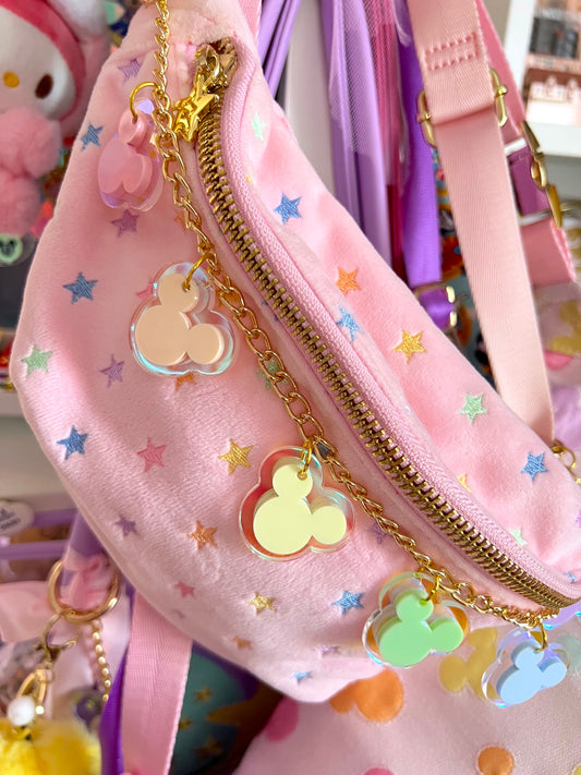 Mouse Head (HOLOGRAPHIC) Large Acrylic Bag Chain