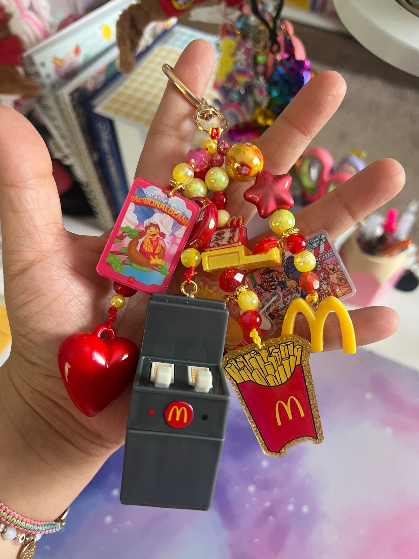 Handmade Fancy & Chunky Beaded Bag Charm - #9