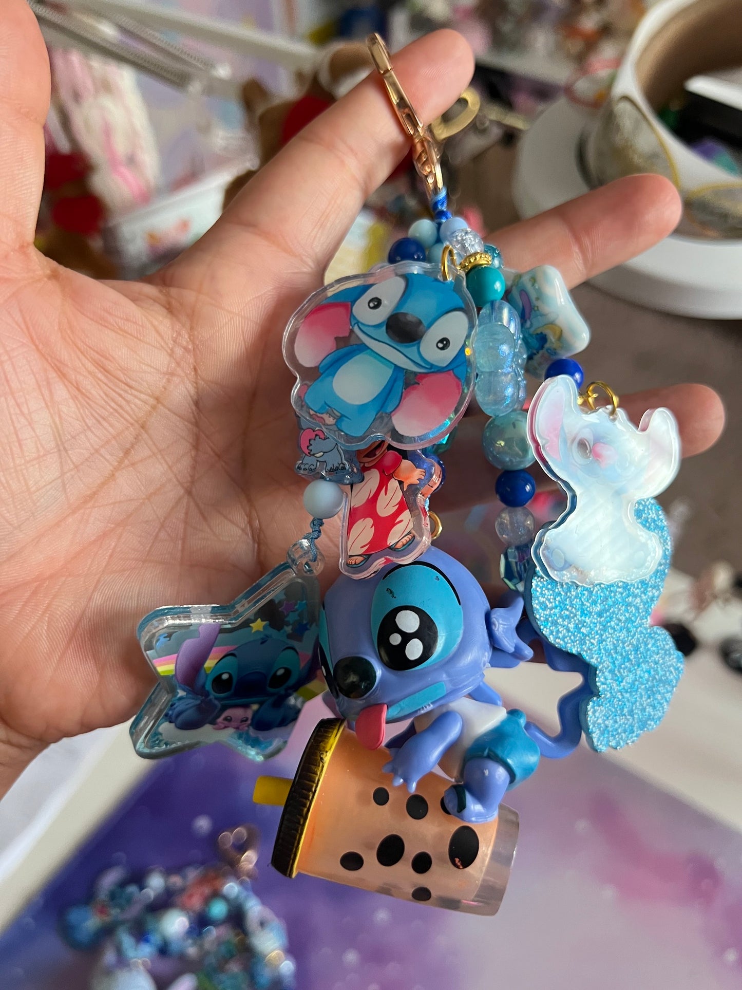 Handmade Fancy & Chunky Beaded Bag Charm - #16