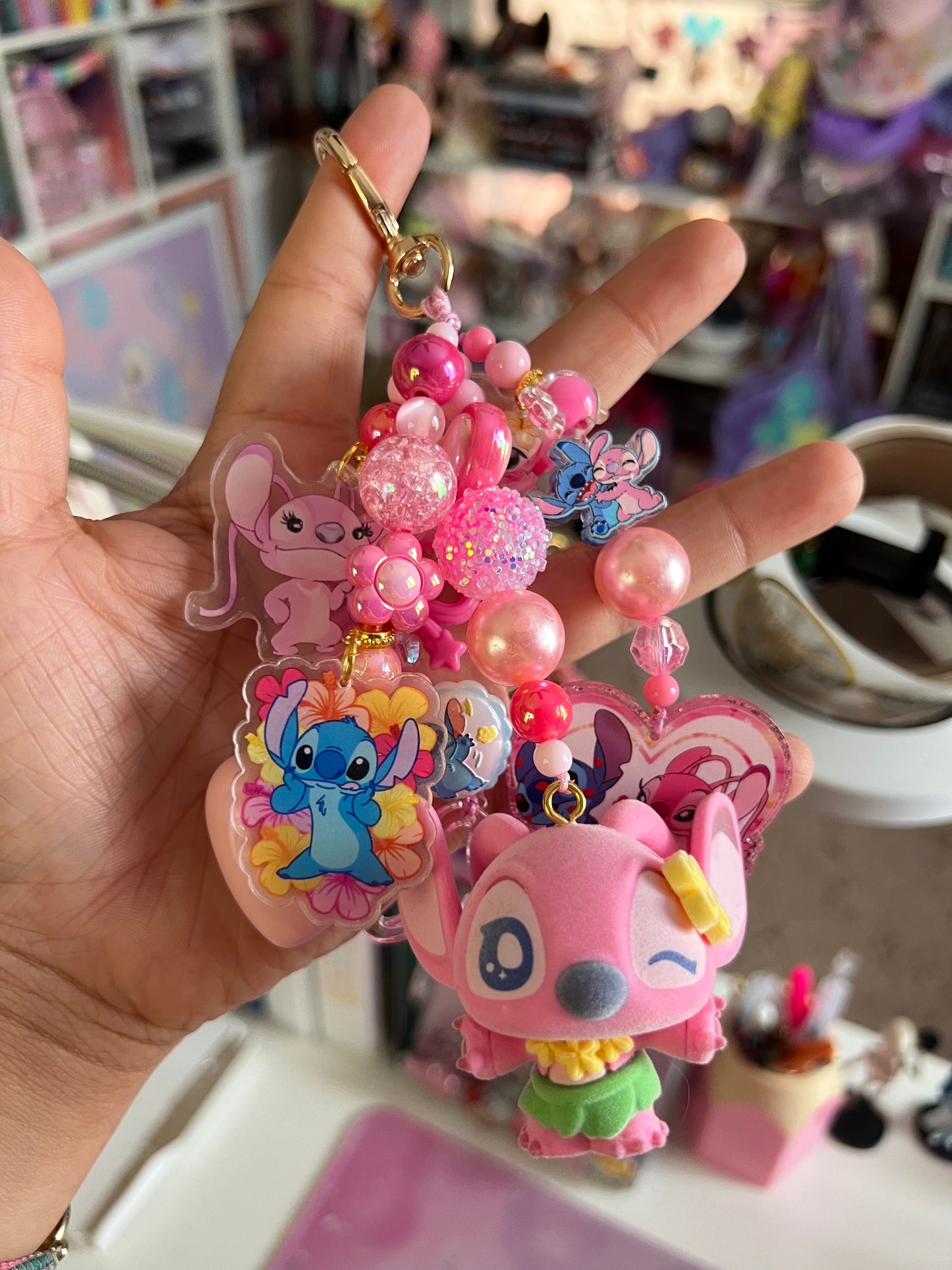 Handmade Fancy & Chunky Beaded Bag Charm - #22