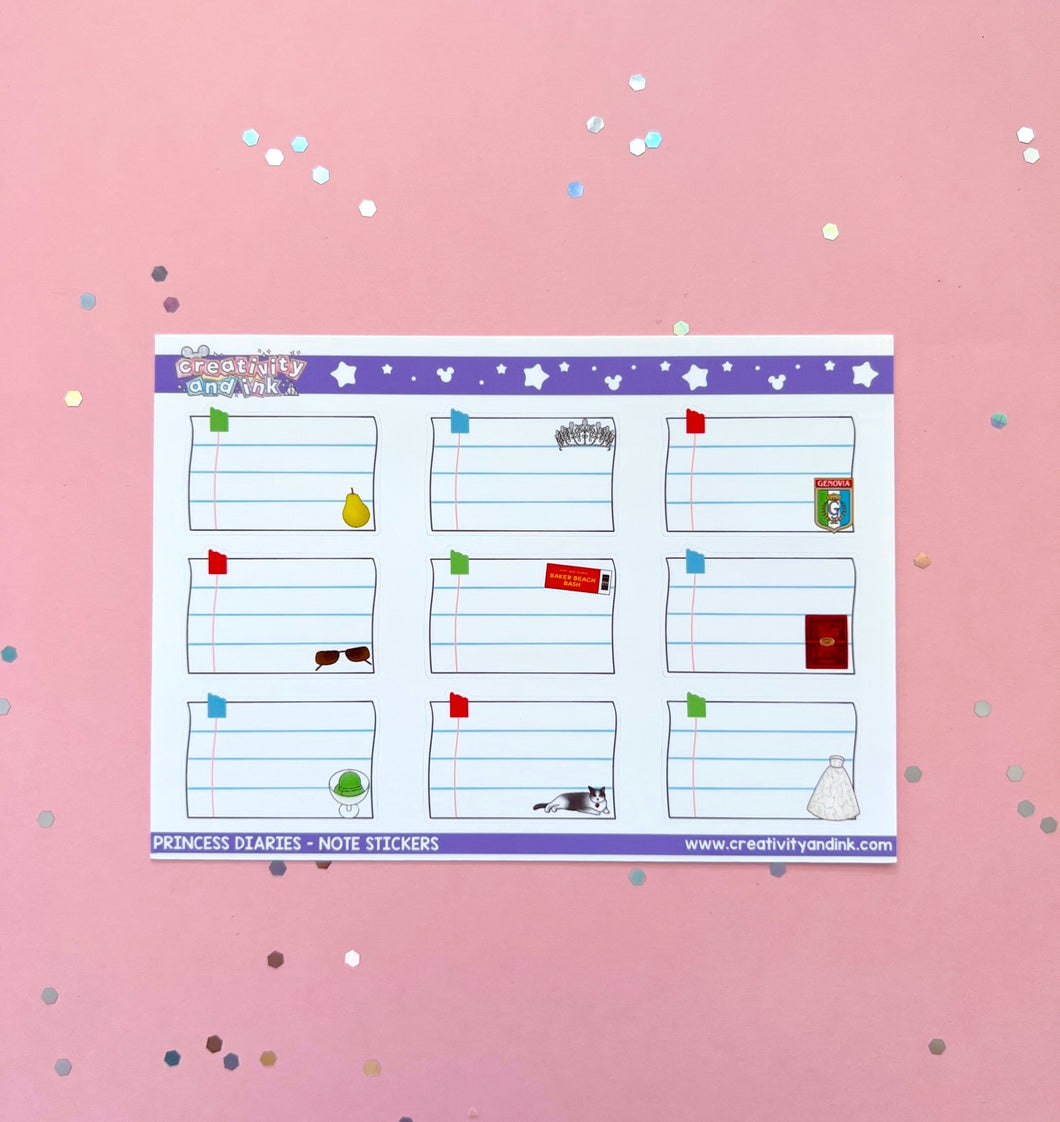 Princess Diaries / Notes Stickers