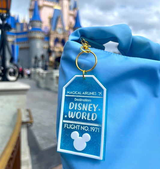 WDW Plane Ticket Bag Charm / Keychain