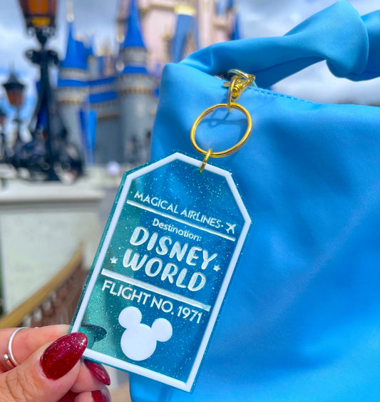 WDW Plane Ticket Bag Charm / Keychain