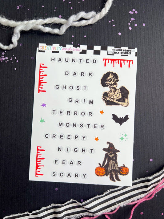 Horror Beads Sticker Sheet