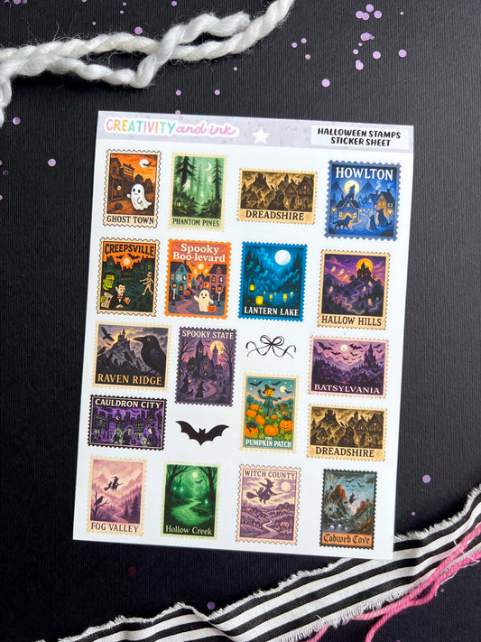 Halloween Stamps Sticker Sheet