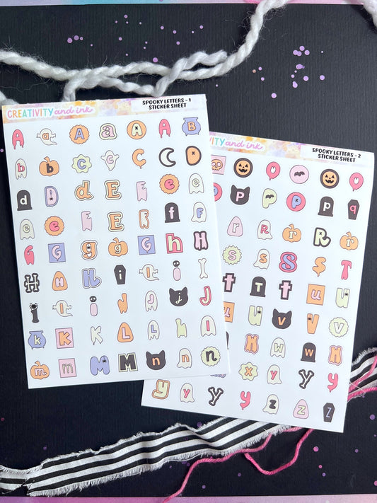 Spooky Letters Sticker SET