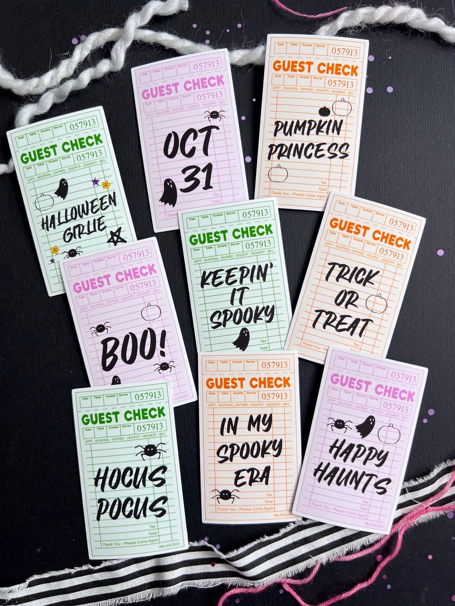 Halloween Guest Check Sayings Die Cut Sticker